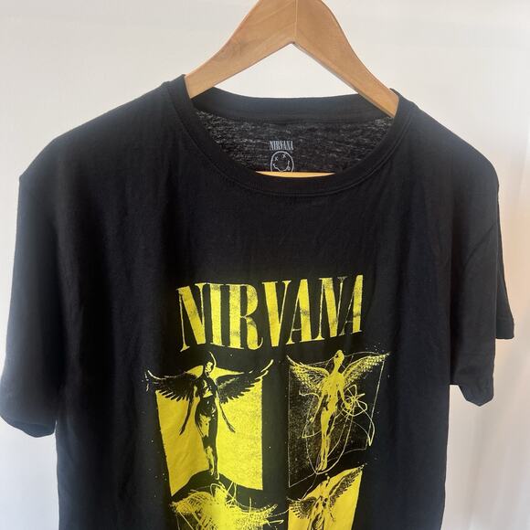 Vintage Nirvana Album Shirt Black & Yellow Size Medium - Picture 2 of 6